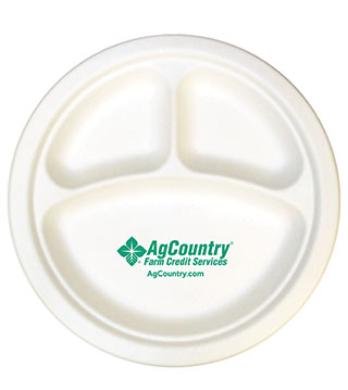 FC1-058 - AgCountry Compartment Compostable Plate - Case of 500