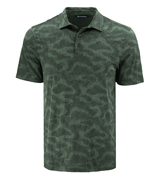 Coastline Recycled Double Peached Camo Print Polo
